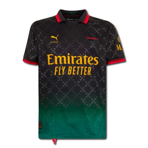 AC Milan x Off White Black Jersey 24-25 - FAN Version